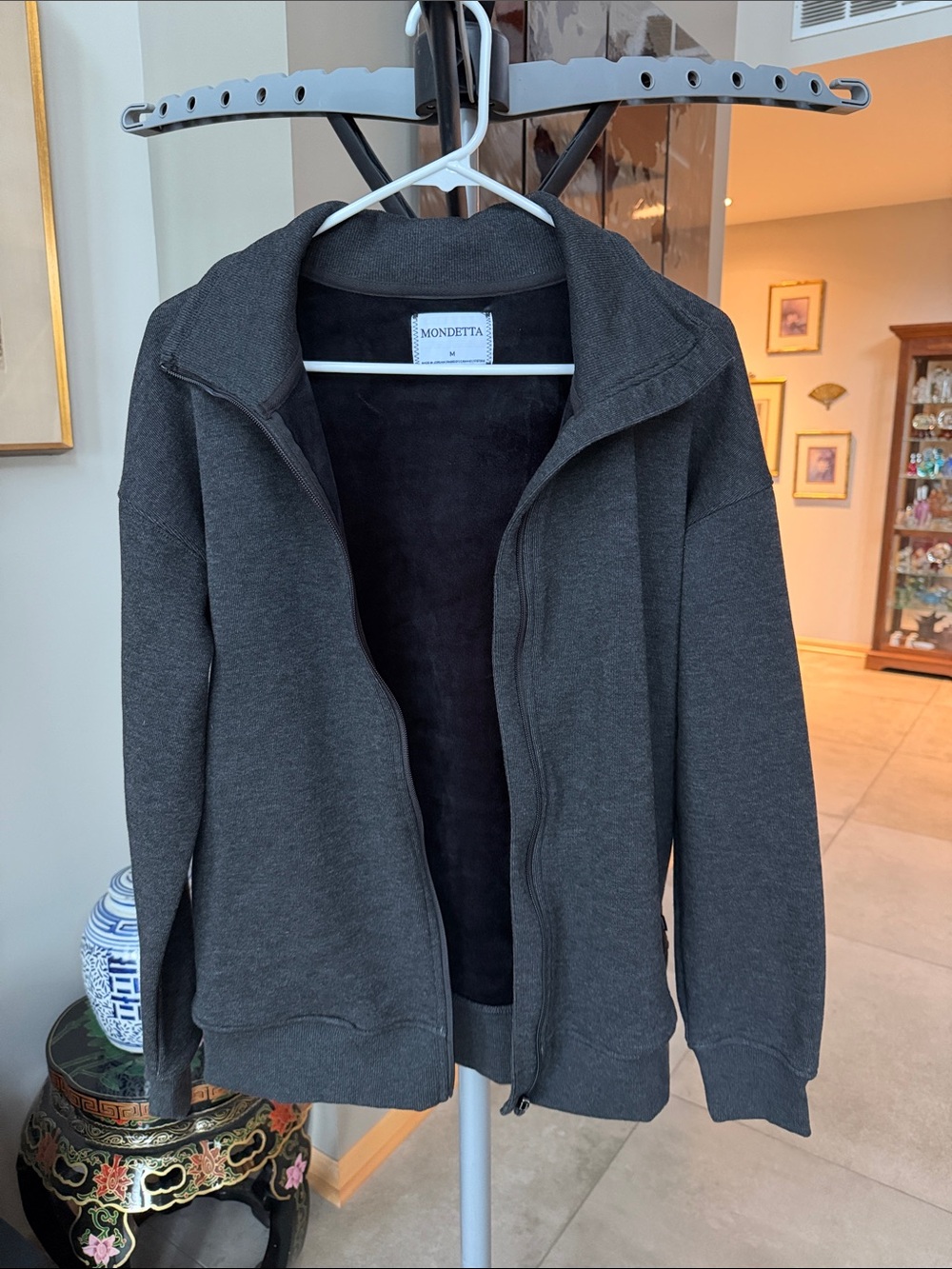 Mondetta Women's Charcoal Gray Full-Zip Bomber Jacket - size M